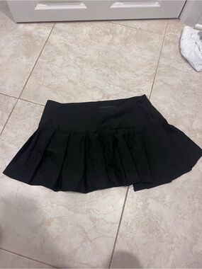 Motel Rocks Black Pleated Skater Mini Skirt